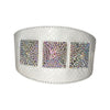 Matte White Snake 4” Wide Collar With Our 3 Custom Swarovski Crystal Rivets