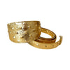 Glam Gold Embossed Studded Italian Leather 3” Wide Style Collar & Leash Set