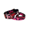 Fuchsia/Light Pink/Red & Black Snake Classic Collar & Leash Set