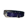 XS/S 7”-14” Navy Blue Custom Snake Collar/Custom Silver Oval Italian Hardware