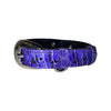 XS/S 7”-14”  Iridescent Purple/Silver Custom Snake Collar/Custom Silver Oval Italian Hardware