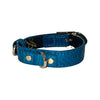 Dark Turquoise XS Snake 7”-14” Collar/Custom Gold Hardware