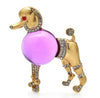 Gold Purple Body Poodle Crystal Brooch