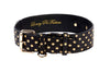 Black & Gold Polka Dot Italian Leather Classic Collar