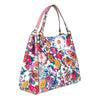 Large Floral Leather Tote Bag