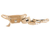 Pearl Beige Italian Leather/Tan Tilapia Fanny Pack With Large Silver Rivet & Matching Wide Style Collar, Leash & Harness Set