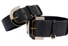 Black Italian Leather Collars With Elegant Italian Hardware