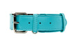 Turquoise Blue Italian Leather Classic Collar/Silver Classic Hardware