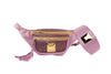 Pearl Purple Italian Leather/Purple Tilapia Fanny Pack With Large Gold Rivet & Matching 3” Wide Style Collar