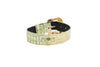 Luxury Pet Fashion Green/Gold Embossed Croc Italian Leather/Swarovski Crystal Collar