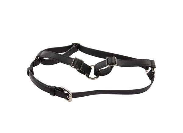 Black Vegan Leather Harness Gold Hardware - Allysa Payne Beverly Hills