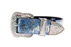 Light Blue/Dark Blue Silver Iridescent Snake/Swarovski Collar