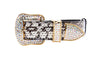 Black & White Viper Snake Collar With Gold Swarovski Crystal Hardware