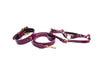 Purple Patent Italian Leather/Swarovski Crystal Hardware Collar, Leash & Harness Set