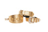 Gold Floral Italian Leather Collar Set Of 3