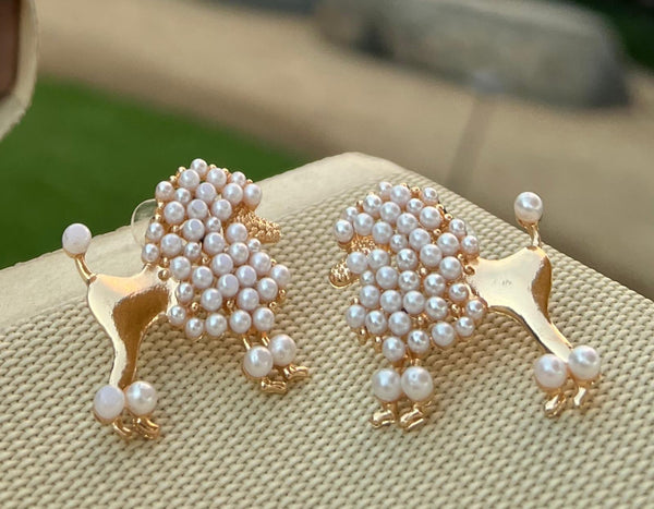 Pearl Poodle Earrings - Allysa Payne Beverly Hills