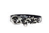 Black & White Snake Collar With Silver Oval Hardware