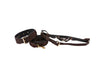 Elegant Black & Brown Pattern Italian Leather Collar & Leash & Harness Set With Classic Hardware
