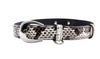 Black & White Viper Snake Collar With Silver Oval Italian Hardware