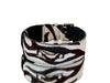 Luxury Pet Fashion Zebra Print Hair On Hide Italian Leather Collar With Classic Hardware