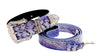 Purple/Silver/Black Custom Iridescent Snake/Swarovski Crystal Collar & Leash Set