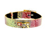 Yellow and Red Multi Color Embossed Snake Italian Leather Set Of 2 Collars
