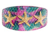 Mermaid Collection. Stunning Custom Colored Tilapia Wide Style Collar With Gold Custom Starfish