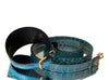 Luxury Pet Fashion Turquoise Black Snakeskin Collar & Leash Set