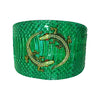Emerald Green Snake Collar With Green Rhinestone Alligators