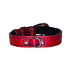 XS/S 7”-14”  Ruby Red/Purple Custom Snake Collar/Custom Silver Oval Italian Hardware