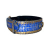 Stunning Multi-Color Blue/Silver/Gold Snake, Classic Collar With Gold Hardware