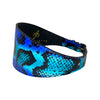 Electric/Turquoise Blue & Black Custom Snake 4” Wide Style Collar