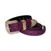 Glamorous Boysenberry, Embossed Studded Italian Leather, Swarovski Crystal Collar & Leash Set