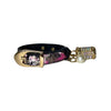 XS 7”-14” Black/Pink/Gold Custom Snake Collar/Custom Gold Italian Hardware. Including Swarovski Charm, and Pearl