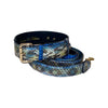 Stunning Multi-Blue Tone Snake Classic Collar & Leash Set