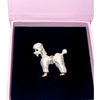 Pearl White Poodle Brooch