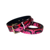 Fuchsia/Light Pink/Red & Black Snake Classic Collar & Leash Set