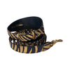 Black & Gold Zebra Print Italian Leather Collar & Leash