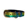 XS/S 7”-14”  Yellow/Green/Red Custom Snake Collar/Custom Gold Italian Hardware