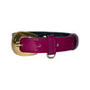 XS 7”-14” Purple Patent Italian Leather Collar/Custom Gold Oval Italian Hardware