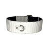 Matte White Snake Classic Collar With Silver Classic Hardware