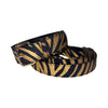 Black & Gold Zebra Print Italian Leather Classic Collar & Leash Set