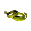 XS 7”-14” Light Neon Green Custom Snake Collar/Custom Gold Italian Hardware & Leash Set. Including Swarovski Crystal Charm