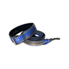 Stunning Multi-Color Blue/Silver/Gold Snake, Classic Collar & Leash Set With Silver Hardware