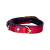 XS/S 7”-14”  Ruby Red/Purple Custom Snake Collar/Custom Gold Italian Hardware