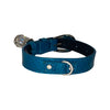 Dark Turquoise XS Snake 7”-14” Collar/Custom Silver Italian Hardware & Swarovski Crystal Charm