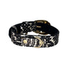 XS Black & White Snake 7”-14” Collar/Custom Gold Oval Italian