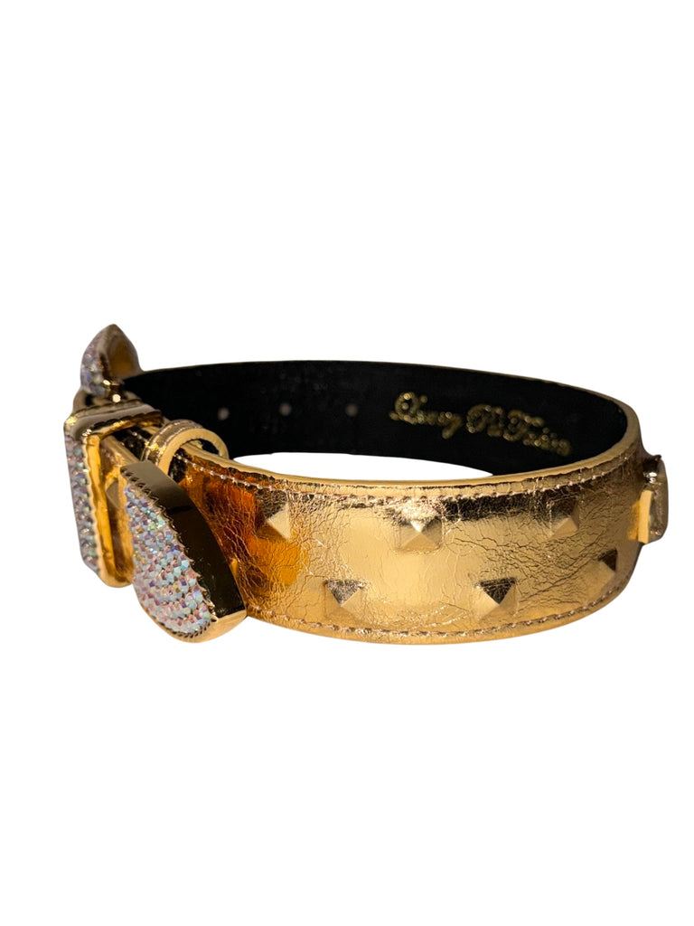 Glam Gold Embossed Studded Italian Leather With Our Custom  display picture 1
