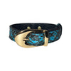 XS/S 7”-14” Turquoise & Black Custom Snake Collar/Custom Gold Italian Hardware