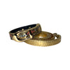 XS 7”-14” Scottsdale Collection Multi-Tone Gold Custom Snake Collar/Custom Gold Italian Hardware & Gold Leash Set